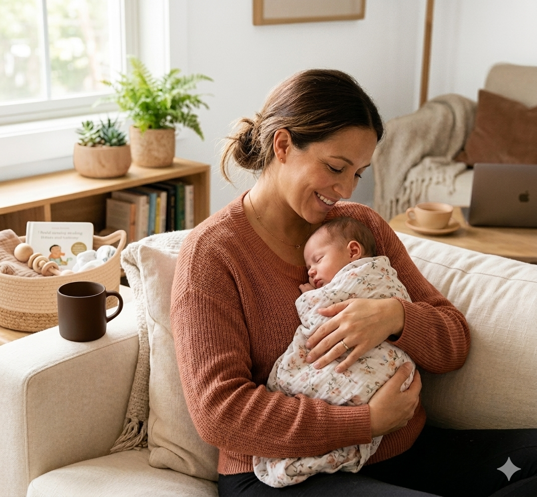 Intimate moment between mother and baby - the tender connection that Wo-health supports and nurtures